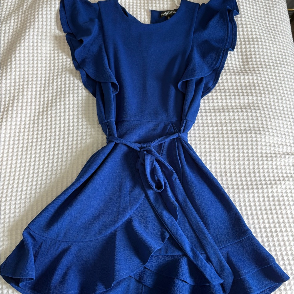 Royal Blue Ruffle Wrap Dress